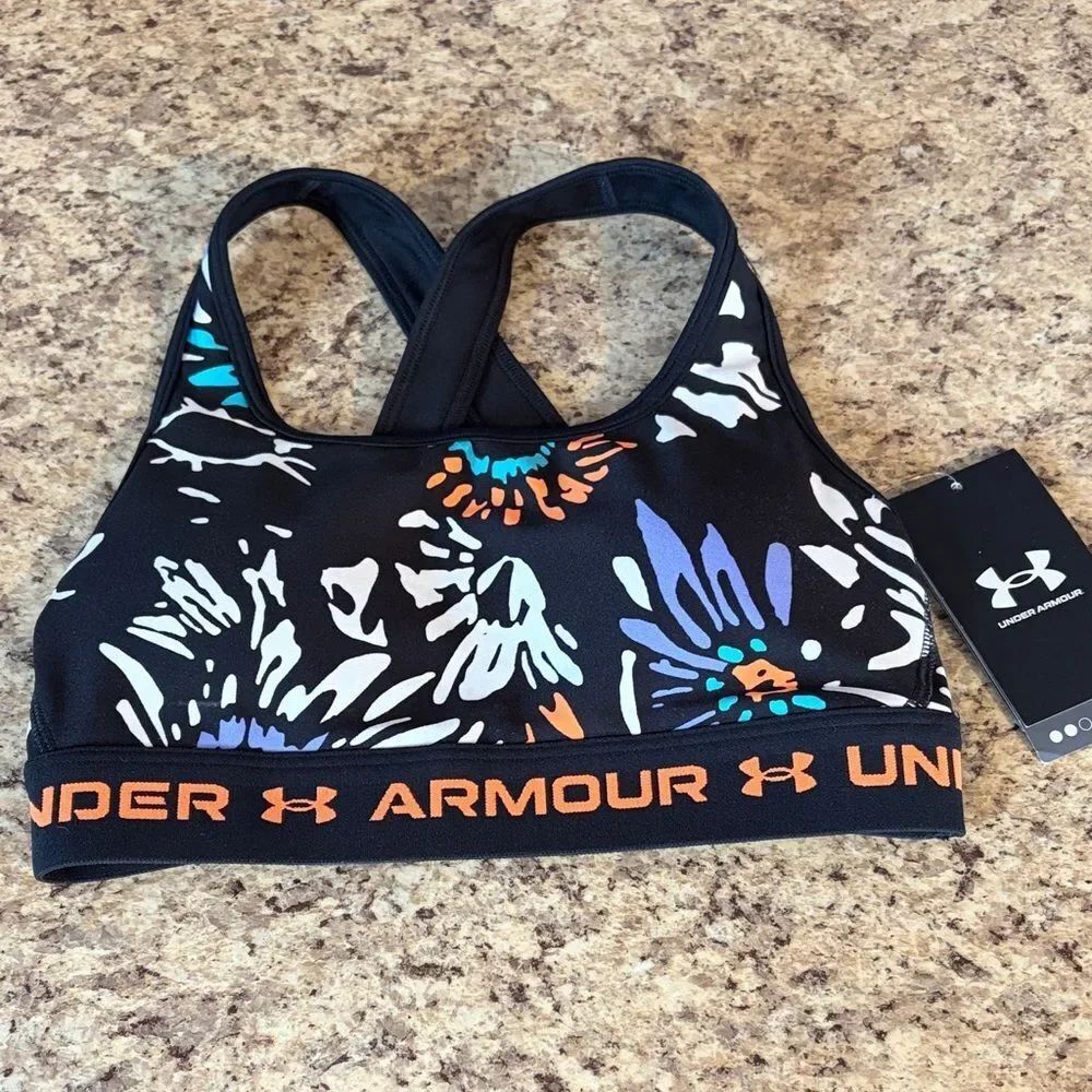 Under Armour Black Floral Sports Bra size XS. RB1